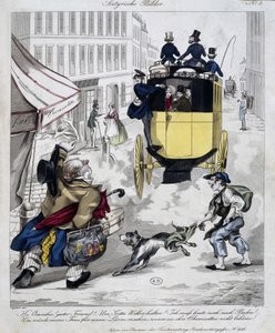 Prasa mężczyzna brakuje Omnibusa. Komiks wykonany około 1840 r autorstwa Unknown artist