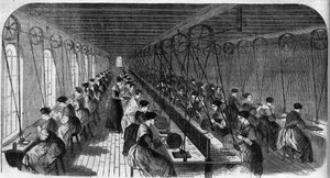 Produkcja długopisów cementowych: pracownicy drukarni w fabryce w Birmingham W „Le Journal Illustrous”” autorstwa Unknown artist