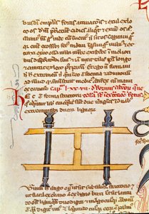 Strona rękopisu „Chirurgia” (MS. LAT.VII XXXII-3023) autorstwa Guillaume de Salicet (Guglielmo da Saliceto) (1207-1270) mnicha i lekarza. XIV-wieczna Biblioteca Marciana Wenecja autorstwa Unknown artist