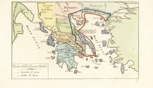 Mapa starożytnej Grecji autorstwa Unknown artist