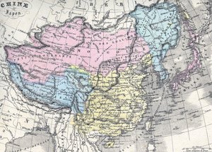 Mapa Chin i Japonii. W połowie XIX wieku. autorstwa Unknown artist
