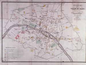 Mapa miasta Paryża w 1840 roku. autorstwa Unknown artist