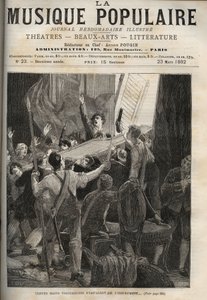 Klawesyn Marii Antoniny Histoire de 1834 „”Trzydzieści energicznych rąk chwyta instrument…”” pod przerażonymi oczami stroiciela królowej, po prawej. autorstwa Unknown artist