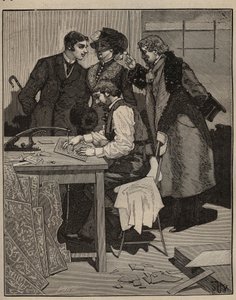 Intarsja: intarsja ma pracę. Grawer z 1885 roku w „Les arts et metiers illustres” Adolphe BITARD. autorstwa Unknown artist