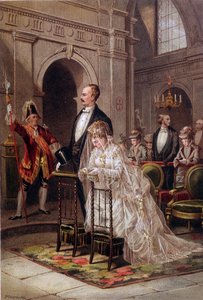 Żonaty przyjmujący sakrament w kościele autorstwa Unknown artist