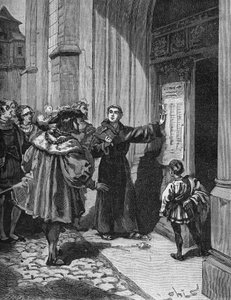 Marcin Luter (1483-1546) wieszał 95 tez w Wittenberdze autorstwa Unknown artist
