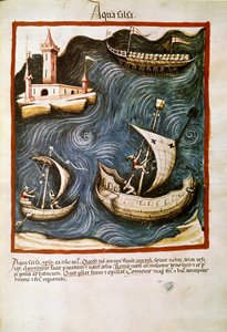 Handel lekami: „”słona woda”” Strona zaczerpnięta z „”Tacuinum sanitatis”” (Cod. ser. nov. 2644) Około 1400 Wiedeń, Austriacka Biblioteka Narodowa autorstwa Unknown artist