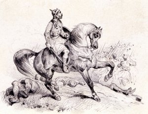 Merovée pokonuje Hunów. autorstwa Unknown artist