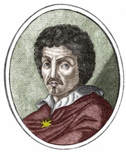 Michelangelo Merisi dit il Caravaggio lub Caravaggio (1569 - 1609), grawerowanie XVII wieku. autorstwa Unknown artist