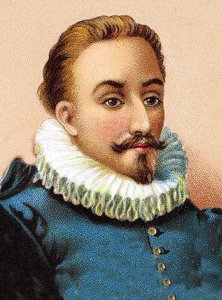 Miguel de Cervantes Saavedra 1547-1616 - Portret Miguela de Cervantesa (1547-1616), hiszpańskiego poety i dramaturga autorstwa Unknown artist