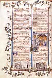 Mszał św. Denisa, ok. 1350. Miniatura przedstawiająca Clotaire (Clothaire) i Dagobert. autorstwa Unknown artist