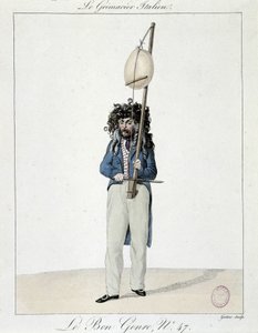 Muzyk na ulicy: włoski grimacier - grawer, Carnavalet. autorstwa Unknown artist