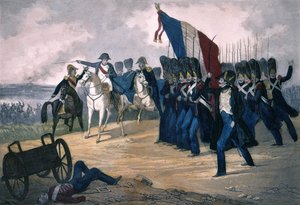 Napoleona I w Waterloo 18.06.1815 - Grawerowanie XIX wieku autorstwa Unknown artist