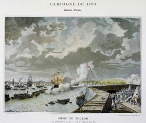 Bitwa morska: Oblężenie Tulonu w 1793 r. - w „Bitwy morskie Napoleona”” autorstwa Unknown artist