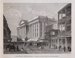 Nowy Orlean (Nowy Orlean): Hotel Saint-Charles (Saint Charles) - w „Le tour du monde”, 2. semestr 1876 autorstwa Unknown artist