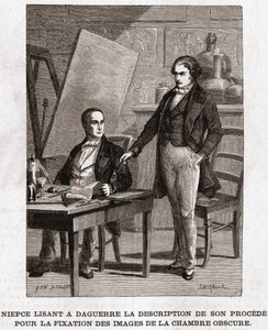Niepce czyta Louisowi Daguerre