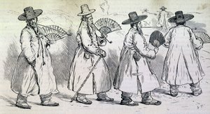 Godna uwagi jest wieś Sbin Po (Kree) na spacerze (koniec XIX wieku). autorstwa Unknown artist