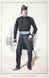 Oficer Pokoju Wielkiego Drugiego Cesarstwa (1852-1870). Akwaforta w kolorach, dla ilustracji „Historia Korpusu Strażników Pokoju”” wydana pod auspicjami Louisa Lepine’a (1846-1933) prefekta policji Sekwany, autorstwa Alfreda Reya (1864- autorstwa Unknown artist