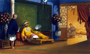 Kuźnia opium w Chinach, grawer ok. 1830 r. autorstwa Unknown artist