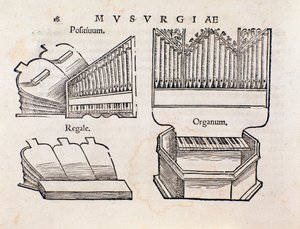 Reprezentacja organów. Strona zaczerpnięta z praktycznego podręcznika muzycznego Musurgii autorstwa Unknown artist