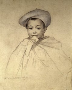Oryginalny portret używany jako logo dla pudełek ciastek „”LU”” autorstwa Unknown artist
