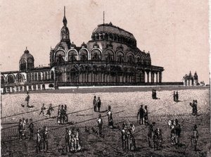 Ostenda (Ostenda), Belgia: widok na Kursaal Digue (kasyno). w „” Świat ilustruje 168 odsłon”” Niedatowany (koniec XIX wieku) autorstwa Unknown artist