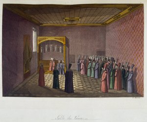 Imperium Osmańskie: Sala Tronowa - w „Starym i współczesnym stroju” Ferrario, wyd. Milan autorstwa Unknown artist