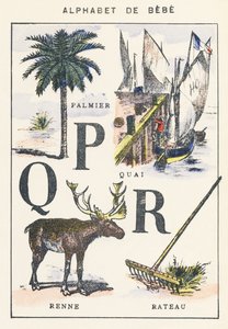 P Q R: palma, dok, renifer, grabie autorstwa Unknown artist