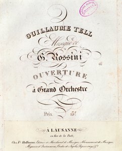 Strona partytury uwertury Wilhelma Tella, opera Gioacchino Rossiniego autorstwa Unknown artist