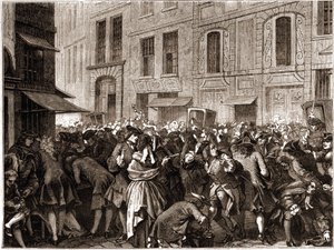 Dzielnica Paryż IV - La rue Quincampoix en 1720 a l