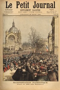 Demonstracja patriotyczna w Paryżu na początek 200. pułku na Madagaskar. Grawerowanie w „”Le petit journal”” 24.03.1895. Kolekcja Selvy. autorstwa Unknown artist