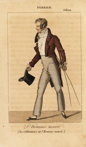 Perrier jako Dupont, Żonaty, w Samotnym i żonatym przez Alexis-Jacques-Marie Wafflard w Odeonie autorstwa Unknown artist