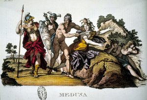 Perseusz i Meduza, jedna z trzech Gorgon - w słowniku mitologicznym autorstwa Unknown artist