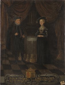 Philippe I de Hesse, dit le Magnanime et Christine de Saxe - Filip I Landgraf Hesji (1504-1567) i Krystyna Saksonii (1505-1549), Landgravine Hesse, Anonim. Olej na płótnie. Wymiar : 103x79 cm. Muzeum Narodowe w Sztokholmie autorstwa Unknown artist