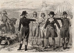 Pierre Antoine Antonelle (Pierre-Antoine Antonelle) (1747-1817) i jego przyjaciele aresztowani z rozkazu Lafayette - grawerowanie w "Dictionnaire populaire illustrious" - 1864 - Joseph Decembre i Edmond Allonier - autorstwa Unknown artist
