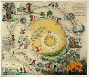 „Plan drogi z Miasta Zniszczenia do Niebiańskiego Miasta, wygrawerowany specjalnie dla eleganckiego wydania Williamsa The Pilgrim