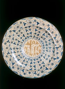 Talerz z skrystalizowanym monogramem, manufaktura Valencia autorstwa Unknown artist