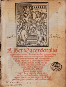 Papież Leon X otrzymuje książkę Frontyspice księgi liturgicznej „Liber Sacerdotalis” Castelliniego autorstwa Unknown artist