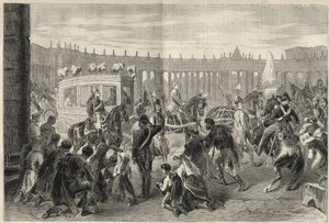 Papież Pius IX (Pius Pio) udający się do kościoła św. Ludwika Francais z okazji święta 15 sierpnia 1869 r. - Papież Pius IX (Pius Pio) idący do kościoła św. 15 sierpnia 1869 autorstwa Unknown artist