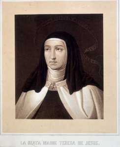 Portret w popiersiu św. Teresy od Jezusa (lub św. Teresy z Avila) (1515-1582), grawer autorstwa Unknown artist