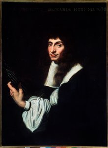 Portret Agostino Trombetti (XVII w.) włoskiego gitarzysty i piosenkarza Anonimowy obraz. XVII wiek. Bolonia, civico Museo Museo autorstwa Unknown artist