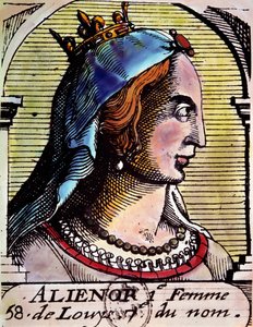 Portret Alienora Akwitanii (1122-1204) (zwanej również Eleonore de Guyenne), królowej Francji. Rytownictwo. BN Paryż autorstwa Unknown artist