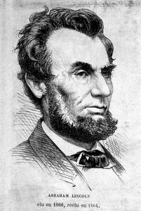 Portret amerykańskiego prezydenta Abrahama Lincolna (1809 - 1865). autorstwa Unknown artist