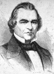 Portret Andrew Johnsona (1808 - 1875) amerykańskiego męża stanu - w „”The Contemporains””, b.d. koniec XIX wieku. autorstwa Unknown artist