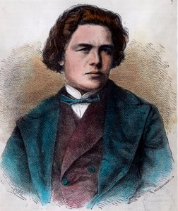 Portret Antona Rubinsteina (1829 - 1894), rosyjskiego pianisty i kompozytora. Rycina XIX wieku. Prywatna kolekcja. autorstwa Unknown artist