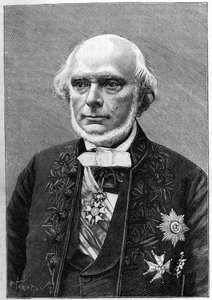 Portret Armanda de Quatrefages de Breau (1810-1892), francuskiego przyrodnika i antropologa. (Z fotografii Charlesa Gallota). Grawerowanie w „”Nature: przegląd nauk i ich zastosowań w sztuce i przemyśle”” z 23 stycznia 1892 r. autorstwa Unknown artist