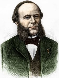 Portret Auguste Pouyer-Quertier (Pouyer Quertier) (1820 - 1891). Rycina z końca XIX wieku. autorstwa Unknown artist