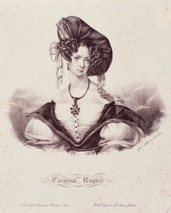 Portret Caroline Ungher (Unger) (rycina) autorstwa Unknown artist