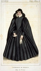 Portret Katarzyny Medycejskiej (Caterina de Medici) (1519 - 1589), grawerowanie na początku XIX wieku. autorstwa Unknown artist