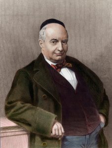 Portret Charlesa Auguste Sainte Beuve (1804-1869), francuskiego pisarza. Rycina XIX wieku. Prywatna kolekcja. autorstwa Unknown artist